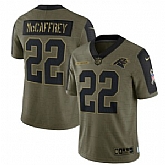 Nike Carolina Panthers 22 Christian McCaffrey 2021 Olive Salute To Service Limited Jersey Dyin,baseball caps,new era cap wholesale,wholesale hats
